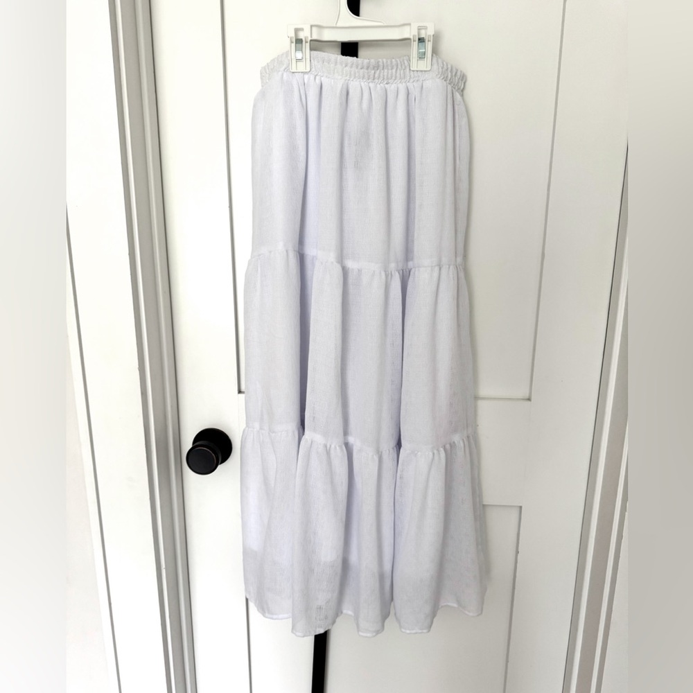 White tiered maxi skirt - NWT